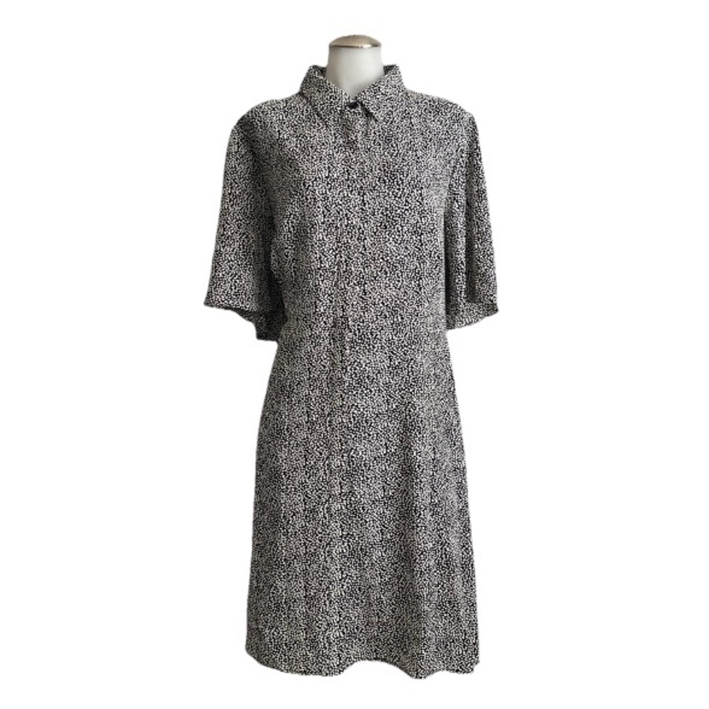 Chicsoul.com Elegant Black and White Patterned Dress